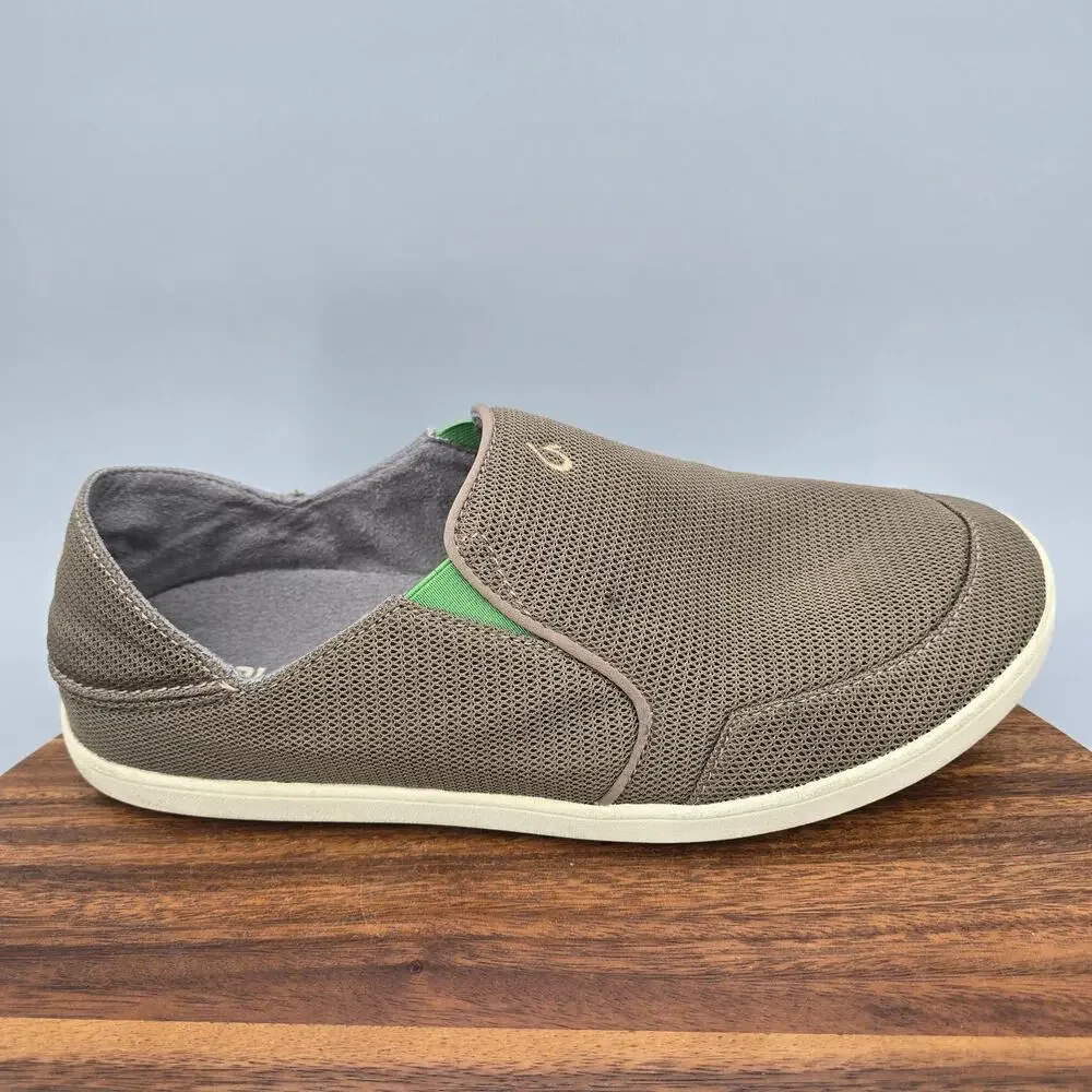 Olukai Nohea Mesh Shoes Mens 12 Brown Comfort Slip On Casual Loafer Sneakers